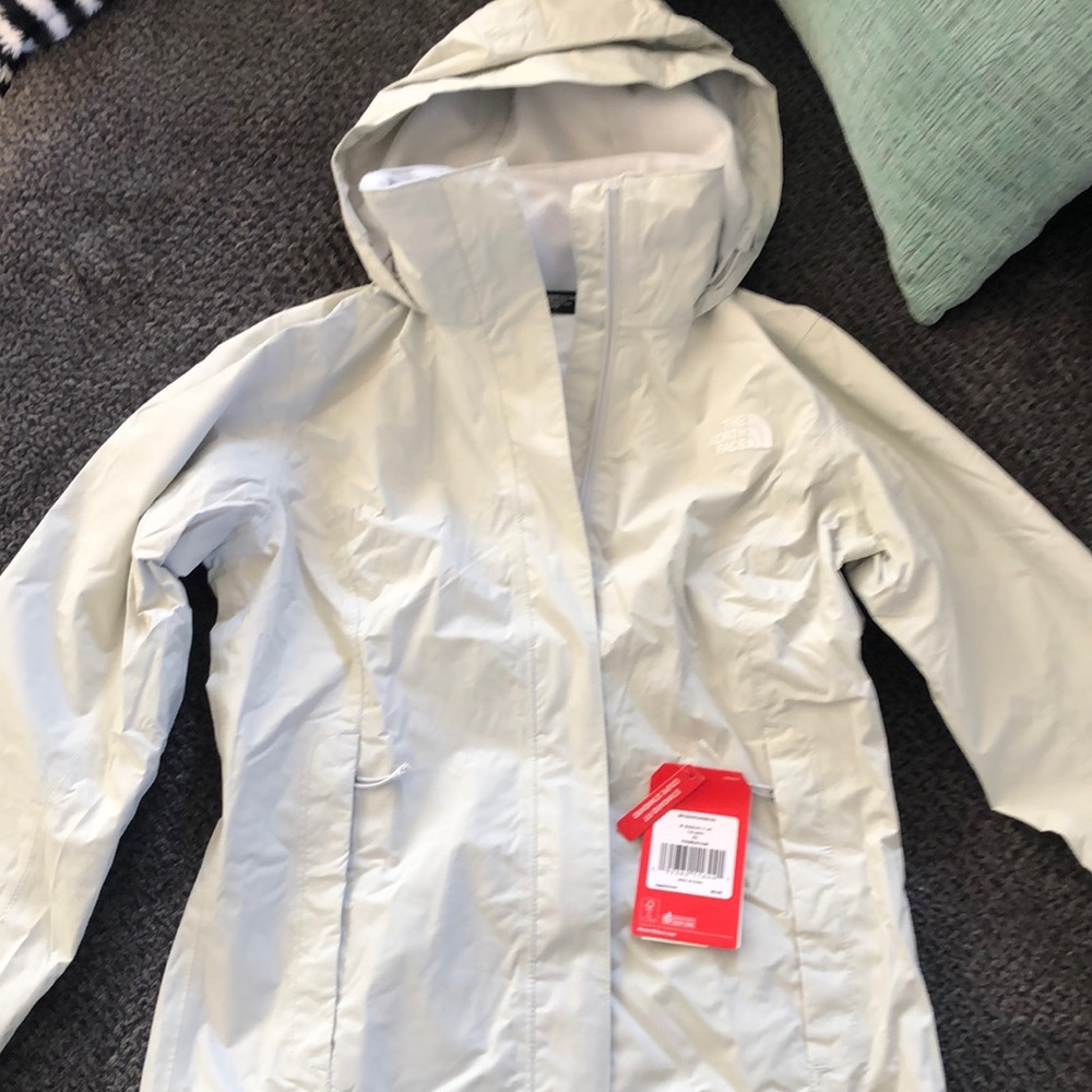 North face grey dry protect jacket with hood